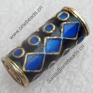 Cloisonne Beads, Tube, 7x16mm, Hole:Approx 1.5mm, Sold by PC