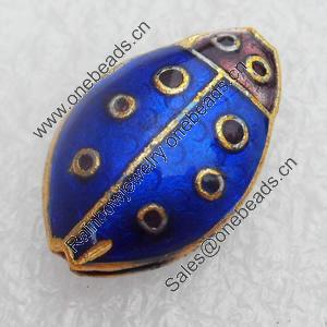 Cloisonne Beads, Flat Oval, 11x18x6mm, Hole:Approx 1.5mm, Sold by PC