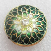 Cloisonne Beads, Flat Round, 16x8mm, Hole:Approx 1.5mm, Sold by PC