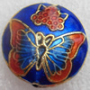 Cloisonne Beads, Flat Round, 18x8mm, Hole:Approx 1.5mm, Sold by PC