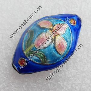 Cloisonne Beads, Flat Oval, 14x23x8mm, Hole:Approx 1.5mm, Sold by PC