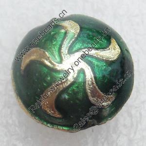 Cloisonne Beads, Flat Round, 14x8mm, Hole:Approx 1.5mm, Sold by PC