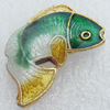 Cloisonne Beads, Fish, 12x21x5mm, Hole:Approx 1.5mm, Sold by PC