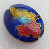Cloisonne Beads, Flat Oval, 14x18x7mm, Hole:Approx 1.5mm, Sold by PC