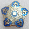 Cloisonne Beads, Flower, 19x8mm, Hole:Approx 1.5mm, Sold by PC
