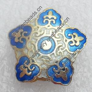 Cloisonne Beads, Flower, 19x8mm, Hole:Approx 1.5mm, Sold by PC