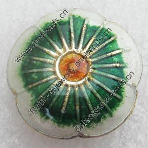 Cloisonne Beads, Flower, 19x7mm, Hole:Approx 1.5mm, Sold by PC