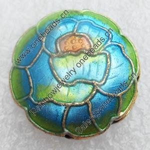 Cloisonne Beads, Flower, 19x7mm, Hole:Approx 1.5mm, Sold by PC