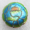 Cloisonne Beads, Flower, 19x7mm, Hole:Approx 1.5mm, Sold by PC