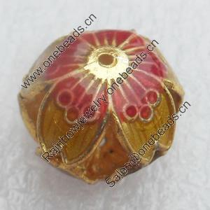 Cloisonne Beads, Flower, 18x14mm, Hole:Approx 1.5mm, Sold by PC