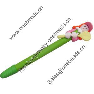 Pen, Fimo Material, width:10mm, Length about:6.29-inch, Sold by Dozen