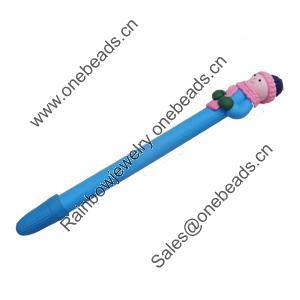 Pen, Fimo Material, width:10mm, Length about:6.29-inch, Sold by Dozen