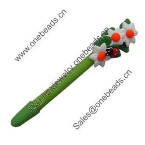 Pen, Fimo Material, width:10mm, Length about:5.51-inch, Sold by Dozen