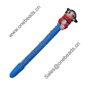 Pen, Fimo Material, width:10mm, Length about:6.29-inch, Sold by Dozen