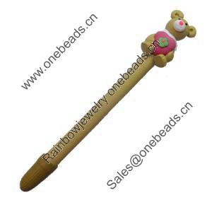 Pen, Fimo Material, width:10mm, Length about:6.29-inch, Sold by Dozen