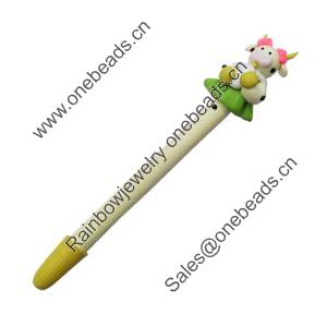 Pen, Fimo Material, width:10mm, Length about:6.29-inch, Sold by Dozen