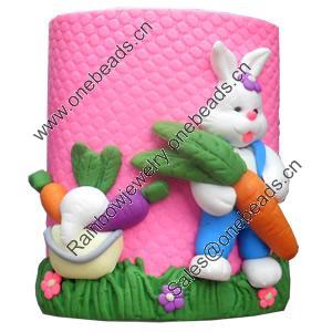 Pencil vase, Fimo Material, Size about:72x88mm, Sold by PC