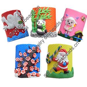 Pencil vase, Fimo Material, Mix Color & Mix Style, Size about:72x88mm, Sold by PC