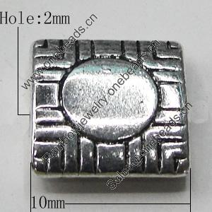 Bead Zinc Alloy Jewelry Findings Lead-free, 10mm, Hole:2mm, Sold by Bag