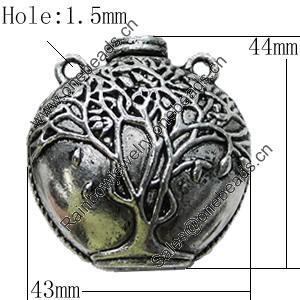 Connectors Zinc Alloy Jewelry Findings Lead-free, 43x44mm, Hole:3mm, Sold by Bag