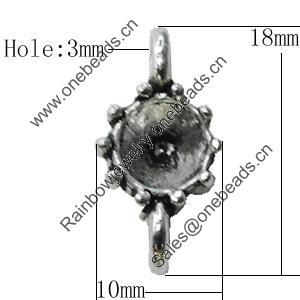 Connectors Zinc Alloy Jewelry Findings Lead-free, 18x10mm, Hole:3mm, Sold by Bag