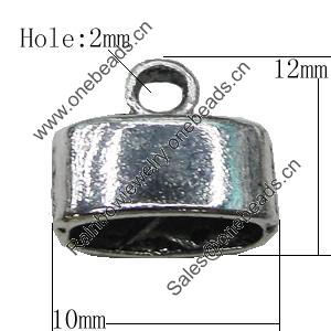 Zinc Alloy Cord End Caps Lead-free, 10x12mm, Hole:2mm, Sold by Bag