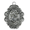 Pendant Zinc Alloy Jewelry Findings Lead-free, 37x50mm, Hole:4mm, Sold by Bag