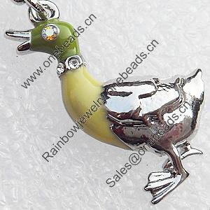 Zinc Alloy Enamel Charm/Pendant with Crystal, Nickel-free & Lead-free, A Grade Animal 26x22mm, Sold by PC  
