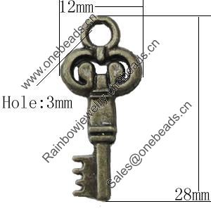Pendant Zinc Alloy Jewelry Findings Lead-free, 12x58mm, Hole:3mm, Sold by Bag