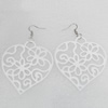 Iron Earrings, Heart，55x80mm, Sold by Dozen