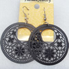 Iron Earrings, Flat Round，41x60mm, Sold by Dozen