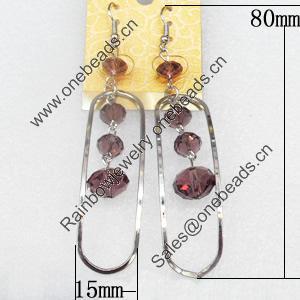 Iron Earrings, 15x80mm, Sold by Dozen