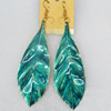 Iron Earrings, Leaf, 33x105mm, Sold by Dozen