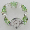 Alloy Watch Bracelets, with Glass Crystal Beads and Rhinestone, Watch Size:22mm, Sold by PC