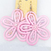 Iron Earrings, Flower, 54x72mm, Sold by Dozen