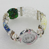 Alloy Watch Bracelets, with Glass Crystal Beads, Millefiori Glass Beads and Rhinestone, Watch Size: 22mm, Sold by PC