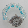 Alloy Watch Bracelets, with Glass Crystal Beads, Watch Size:26mm, Sold by PC