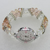 Alloy Watch Bracelets, with Glass Crystal Beads and Rhinestone, Watch Size:22mm, Sold by PC