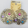 Iron Earrings, Flat Round, 55x73mm, Sold by Dozen