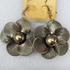 Iron Earrings, Flower, 40x62mm, Sold by Dozen