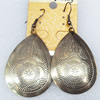 Iron Earrings, Teardrop, 32x62mm, Sold by Dozen