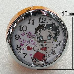 Fashional Watch, Metal Zinc Alloy, Decorations, Round 40mm, Sold by PC