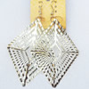 Iron Earrings, Diamond, 49x90mm, Sold by Dozen