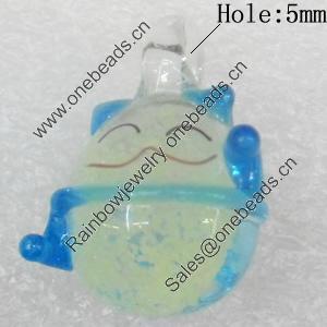 Handmade Lampwork Pendant, 17x25mm, Hole:Approx 5mm, Sold by PC