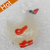 Handmade Lampwork Pendant, Chicken, 18x26mm, Hole:Approx 2mm, Sold by PC