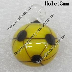 Handmade Lampwork Pendant, 17x22mm, Hole:Approx 3mm, Sold by PC