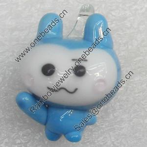 Handmade Lampwork Pendant, 17x25mm, Hole:Approx 4mm, Sold by PC