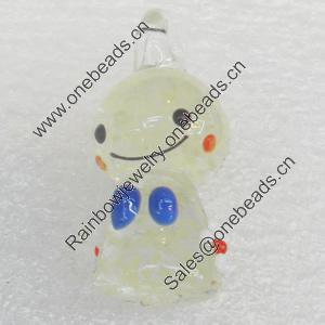 Handmade Lampwork Pendant, 13x30mm, Hole:Approx 3mm, Sold by PC