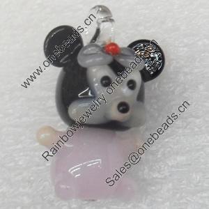 Handmade Lampwork Pendant, 20x30mm, Hole:Approx 2mm, Sold by PC