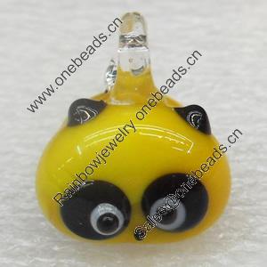 Handmade Lampwork Pendant, 16x18mm, Hole:Approx 3mm, Sold by PC